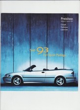 Saab 9-3 (93) 1999 Cabriolet/Coupe/Limousine Full Sport Package Preisliste