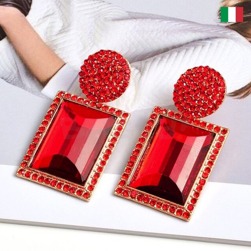 Orecchini pendenti strass - orecchini,