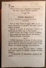 1869  Regolamento x Personale del Corpo Sanitario Militare Marittimo -8539
