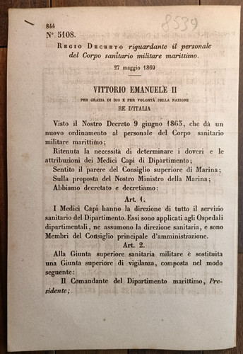 1869 regolamento personale - x,