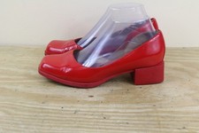 Scarpe Camper 38 Donna Rosso Verniciato Pelle D'Orsay Ritagliato Pump