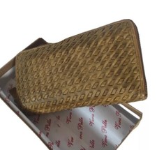 Portafoglio Donna Vera Pelle Morbida Intrecciata Vintage Scomparti...