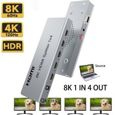 8K 60Hz HDMI Splitter 1x4 4K