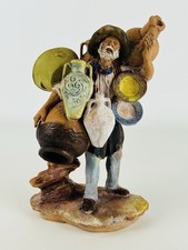 Ceramica Di Caltagirone Statuina Terracotta Figura Artigiano Popolare Con Vasi