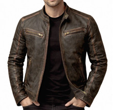 Giacca vera pelle uomo slim