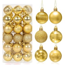 palline di Natale, decorazioni natalizie, addobbi alberi, palline oro, set 36...