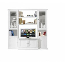 PARETE ATTREZZATA MOBILE SOGGIORNO ARTE POVERA BIANCO OPACO 225X50X220