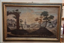 Antico Quadro Olio Su Tela