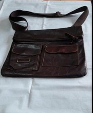 Borsa artigianale da donna in pelle marrone, con tracolla