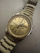 Vintage 80’s Seiko Chronograph Watch 7T24-7A00 Gold Plated Orologio Cronografo