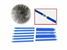 Kit pulizia canna fumaria spazzacamino 5 aste da 2 metri con scovolo Ø 200 mm