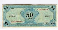 Banconota 50 Lire Allied Military AM Lire  Monolingua 1943