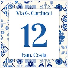 numero civico personalizzato piastrella ceramica esterno indirizzo casa 15x15