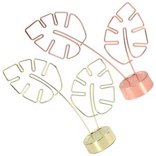  2PCS Porta Memo Clip: Forma di Foglia Tavolo Numero Luogo Porta Carte Clip per