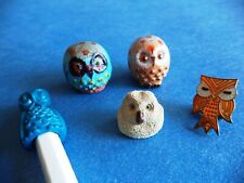 Collezione piccoli gufi civette spilla decora matita soprammobili lotto 5 pezzi