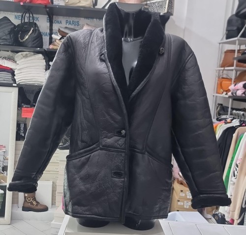Montone shearling donna nero - shearling,