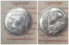 Repubblica Italiana 10 Lire Spighe dal 1968 al 2001 FDC da serie Zecca Rotolino