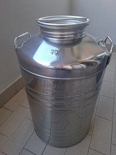 CONTENITORE FUSTO BIDONE PER OLIO OLIVA ACCIAIO INOX 50 LT 