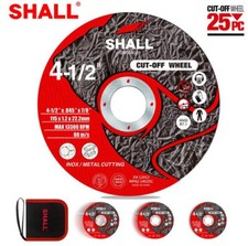 25 Dischi Taglio SHALL 115x1.2 mm per Metallo e Acciaio Inox Professionali