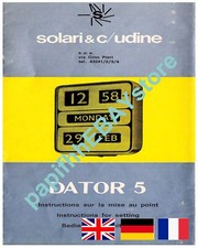 Solari Udine DATOR 5 – INSTRUCTIONS FOR SETTING - Eng - D - F language – pdf