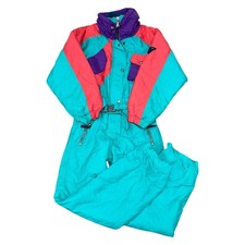 Tuta da sci BRUGI vintage pezzo unico anni 90 invernale neve colorblock donna piccola