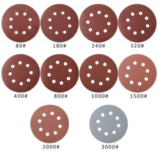 2 DISCHI ABRASIVI 125MM VARIE GRANE CARTA VETRATA OTTO FORI STRAPPO