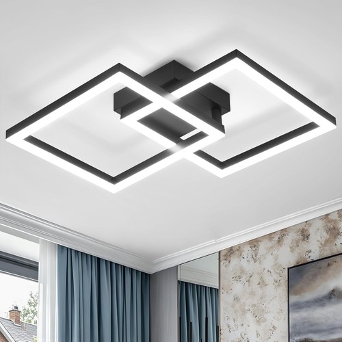 Plafoniera led quadrata nera - led,