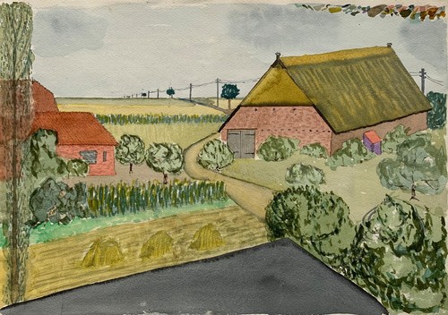 Acquerello paesaggio con - acquerello,