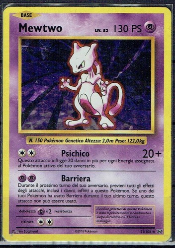 Carta pokemon mewtwo 108 - carta,