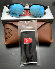 RAYBAN CLUBMASTER Lenti Specchiate BLU FLASH Nero Lucido Canna di Fucile