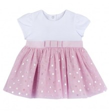 Vestito Chicco Bimba Bianco e Rosa in Tulle 011795