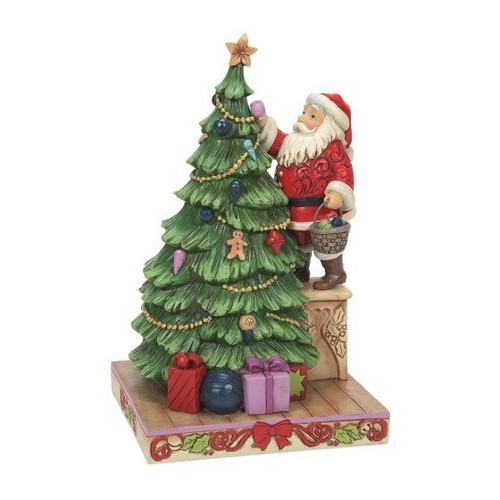 Babbo natale decora - natale, l'albero