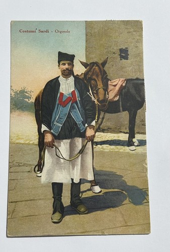 Cartolina costumi sardi - costumi,