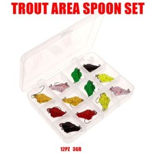 KIT 12pz ONDULANTI SPOON TROUT AREA SPINNING TROTA LAGO + SCATOLA PREZZO PAZZO
