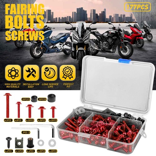 177pcs red fairing bolt - red,
