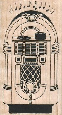 Jukebox with notes x 3 - notes, 3/4