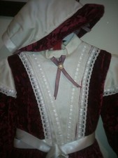 Dama ottocento Vestito carnevale bambina velluto vestiti principessa 5 anni