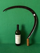 ANTICA RARA FALCE CONTADINA N° 9 SFALCIO ERBA IN FERRO BATTUTO E FORGIATO. CX24