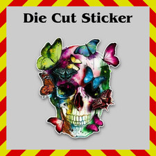 Adesivo teschio e farfalle