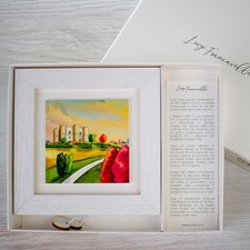 Bomboniera artigianale - Quadretto con scatola personalizzata - collezione arte