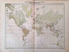 Stampa antica PLANISFERO CON