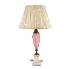 Lampada da tavolo veneziana in vetro e ottone