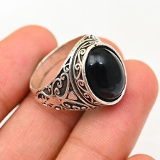 Anello onice nero argento