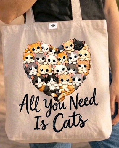 Tote bag gatto cuore gatti - tote,