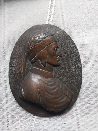 Placca bronzo dante - bronzo,