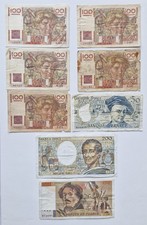 Lotto di 8 banconote, Francia