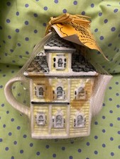 Teiera in porcellana Twinings Earl Grey Tea Yellow House - Nuova!
