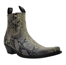 Stivali cowboy uomo Sendra 4375 stampa naturale pelle pitone tacco cubano taglia 45