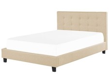 Letto tessuto beige con rete a