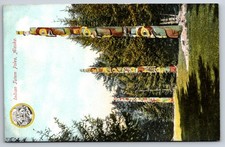 Cartolina postale - Totem dell'Alaska nella foresta